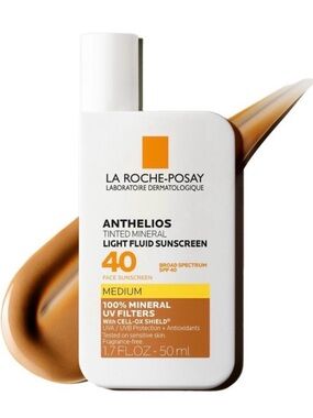 La Roche‑Posay Anthelios Tinted Mineral Light Fluid Sunscreen SPF 40 Medium 1.7